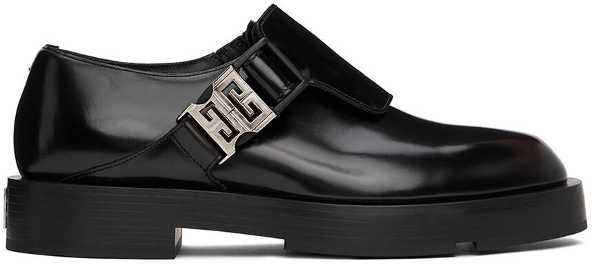 Givenchy Black Squared Buckle Loafers Cover