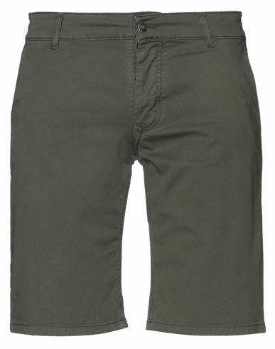 Grey Daniele Alessandrini Man Shorts & Bermuda Shorts Military green Cotton, Elastane Cover