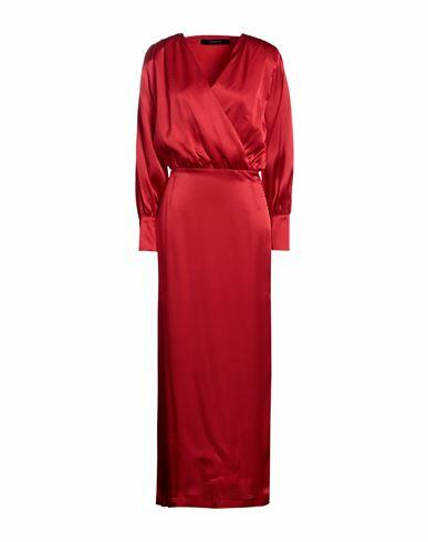 Federica Tosi Woman Maxi dress Red Acetate, Silk Cover