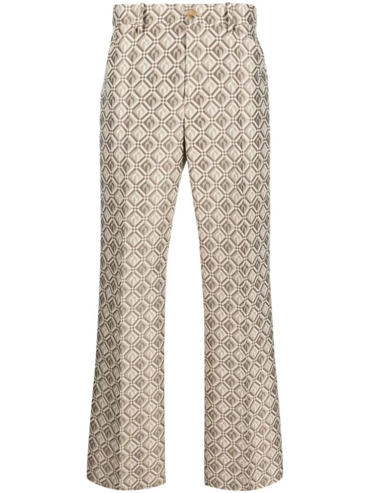 Marine Serre Moon Diamant straight-leg trousers - Neutrals Cover