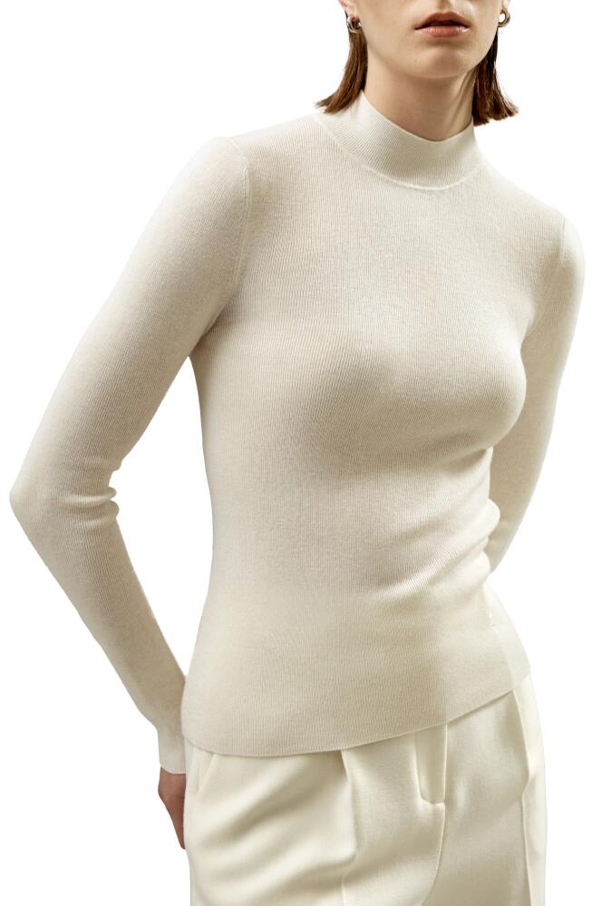 Lilysilk Essential Cashmere Blend Sweater Top for Women in White Cover