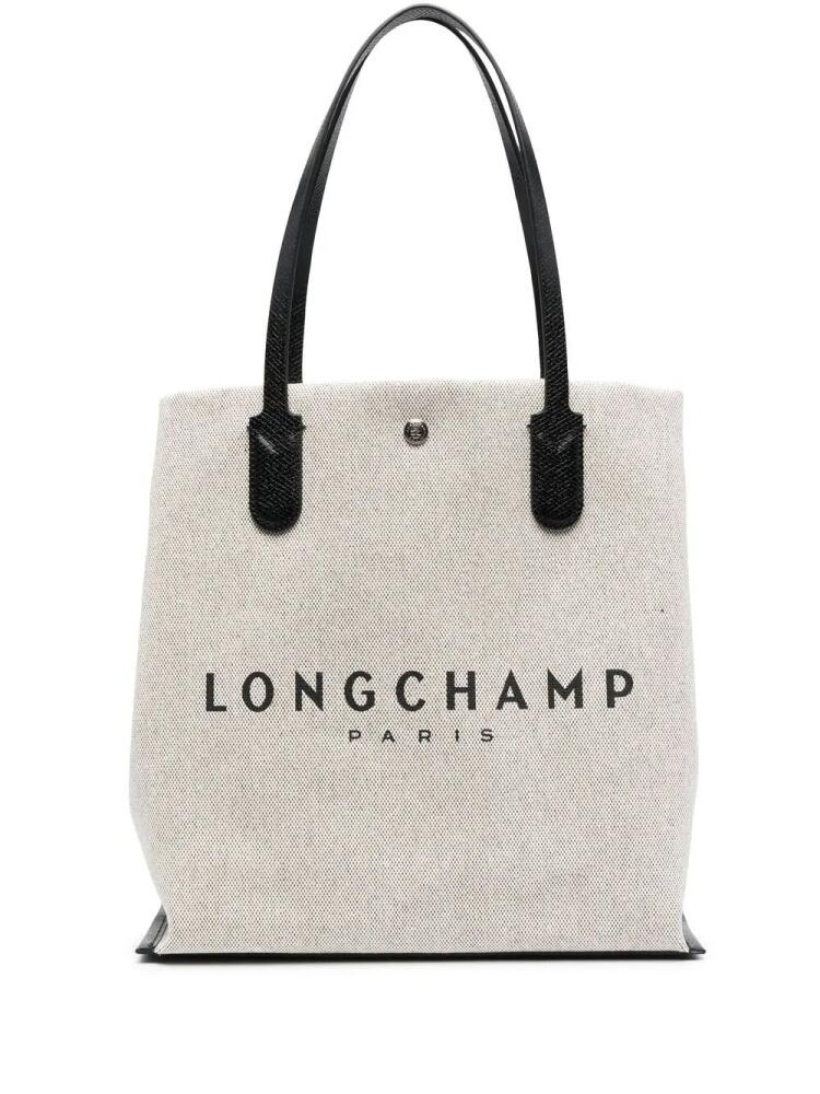 Longchamp logo-print canvas tote - Neutrals Cover