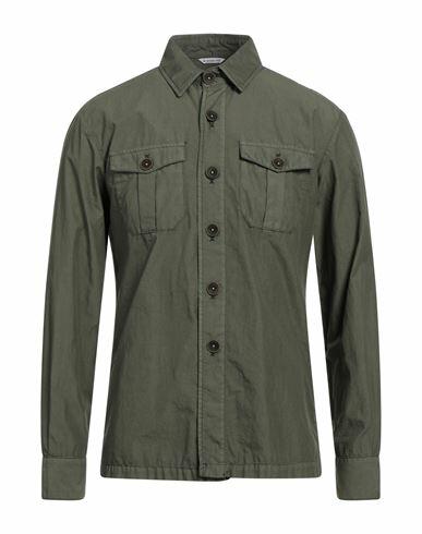 Manuel Ritz Man Shirt Military green Cotton, Polyamide Cover