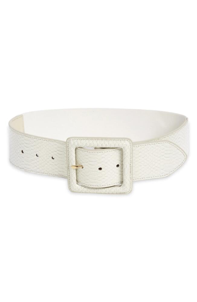 Nordstrom Quinn Lizard Embossed Square Buckle Belt in Ivory Cover