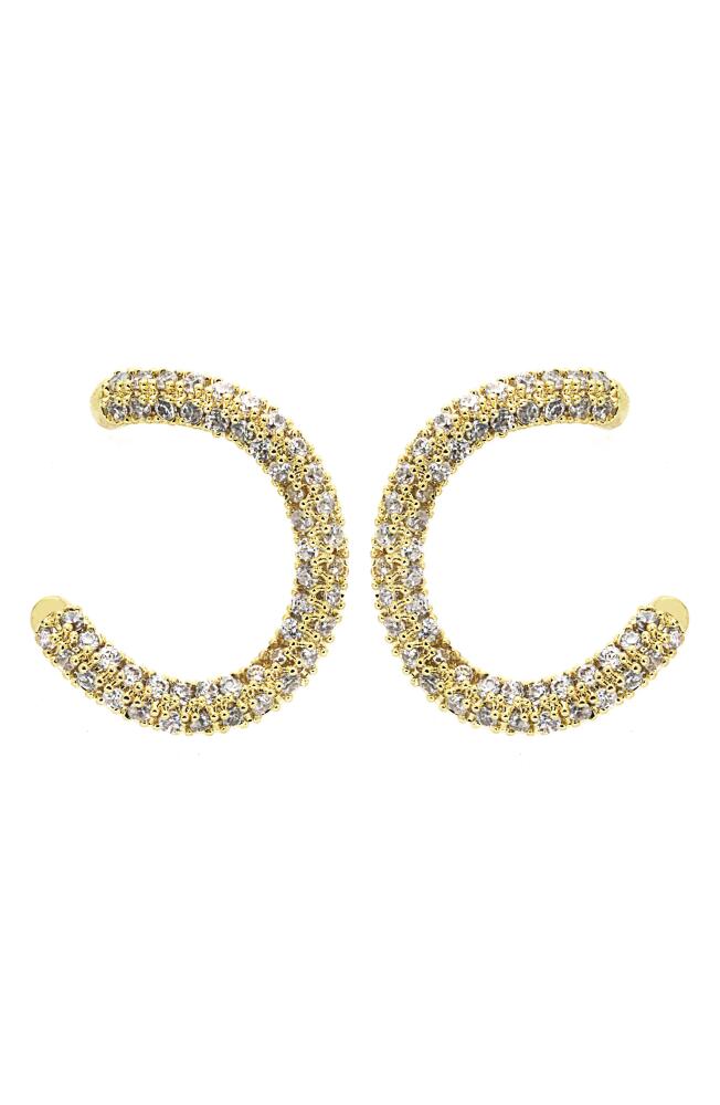 Panacea Pavé Cubic Zirconia Hoop Earrings in Gold Cover