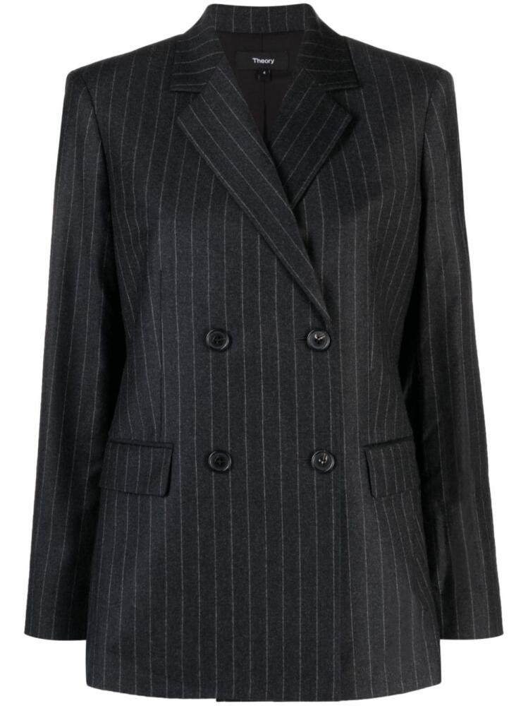 Theory pinstripe virgin-wool blazer - Grey Cover