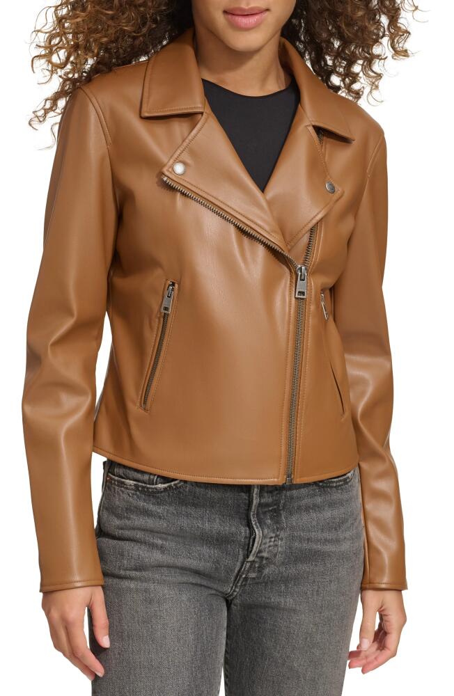 levi's Shrunken Faux Leather Moto Jacket in Toffee Cover