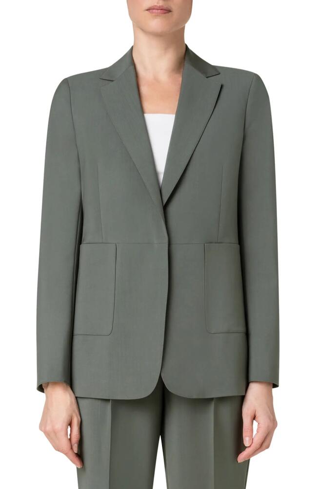 Akris punto Cool Stretch Wool Blazer in 058 Olive Cover