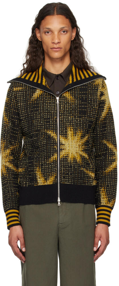 Dries Van Noten Black & Yellow Zip Sweater Cover