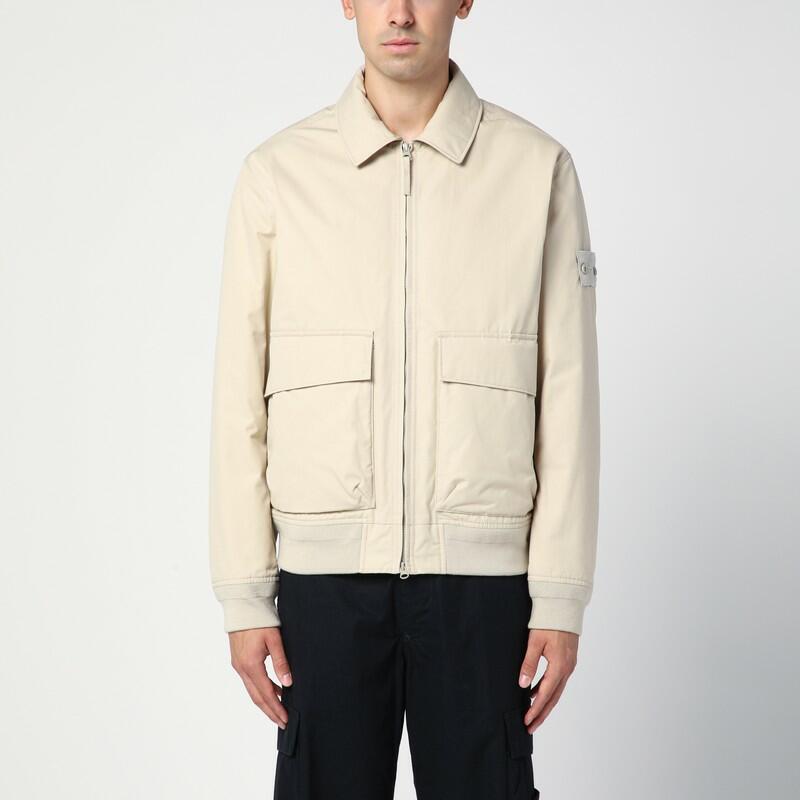 Stone Island Beige padded bomber jacket in cotton Cover