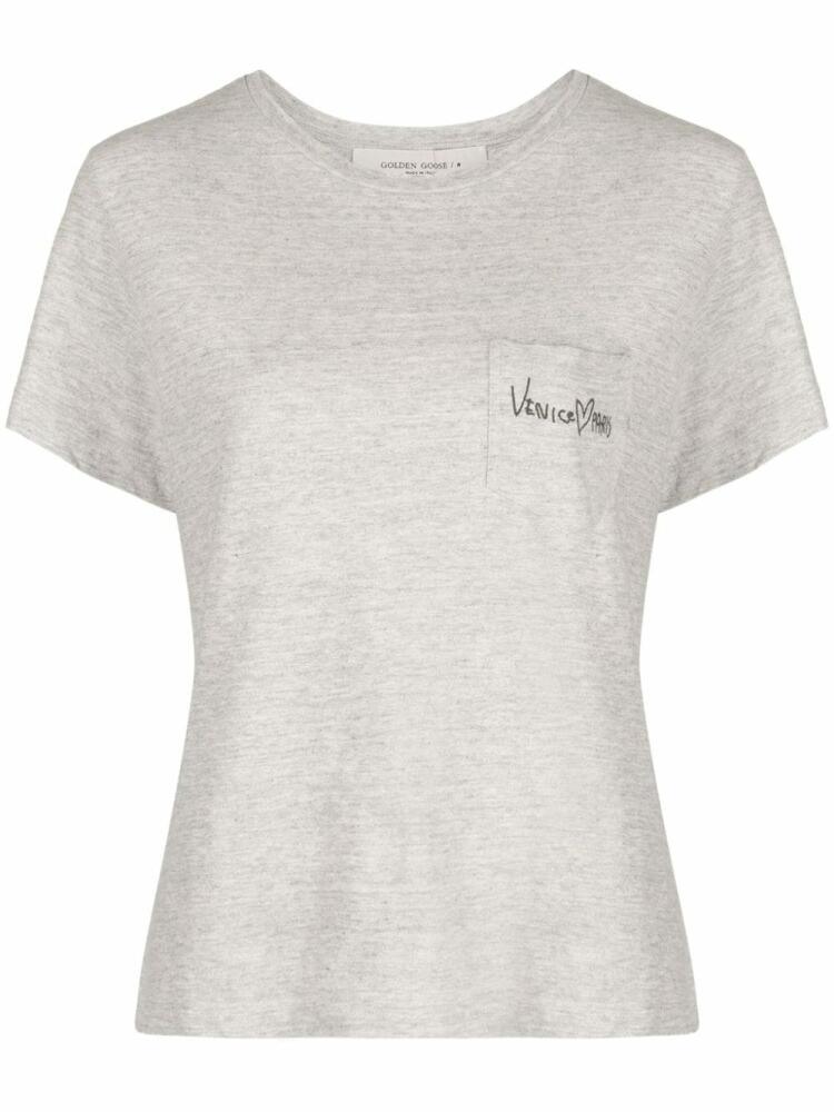 Golden Goose embroidered cotton T-shirt - Grey Cover