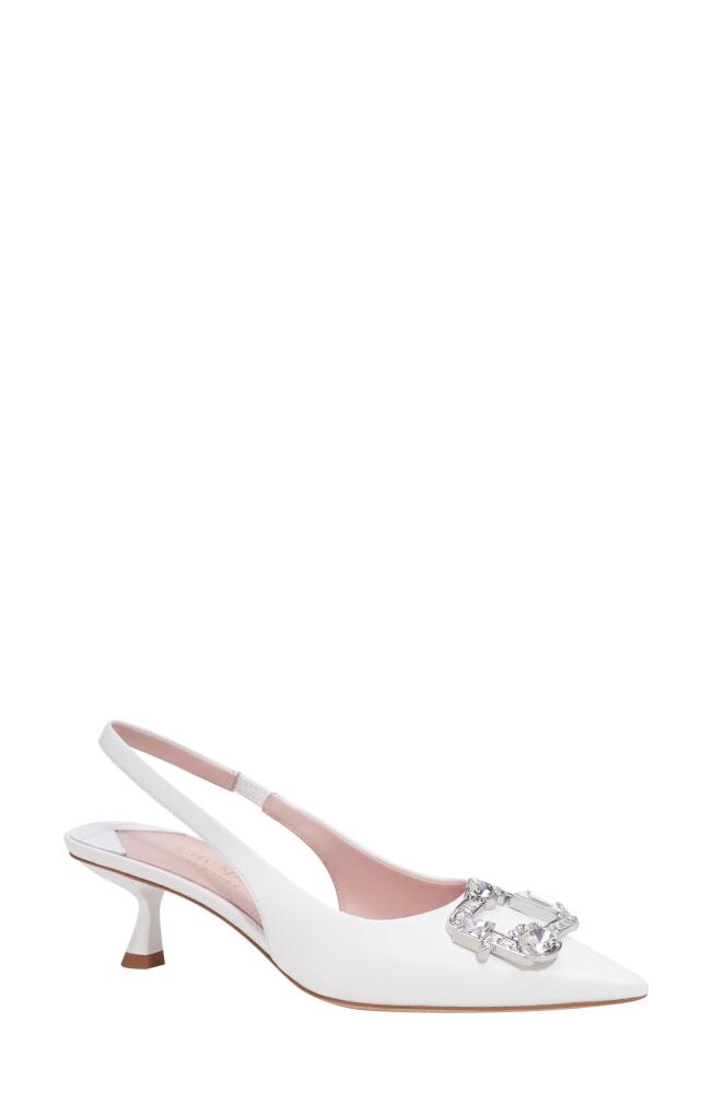 Kate Spade New York renata pointed toe kitten heel slingback pump in True White Cover