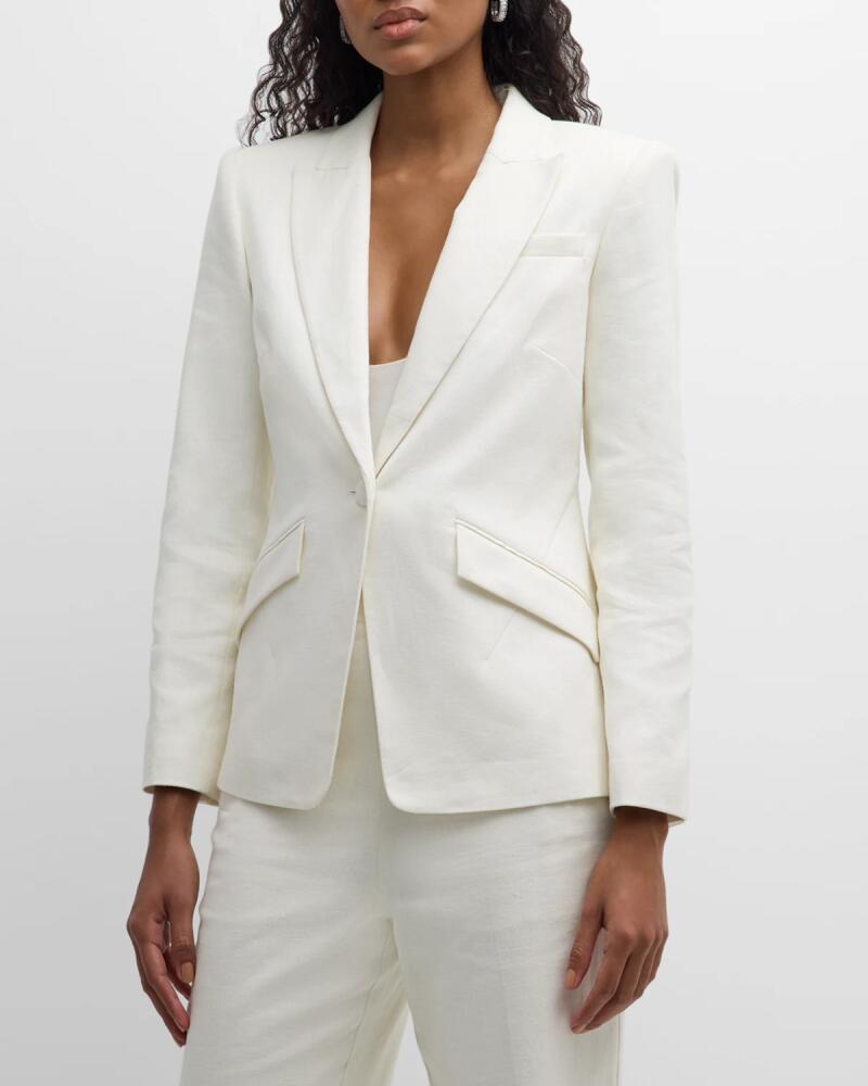 Roland Mouret Single-Breasted Linen Blazer Jacket Cover