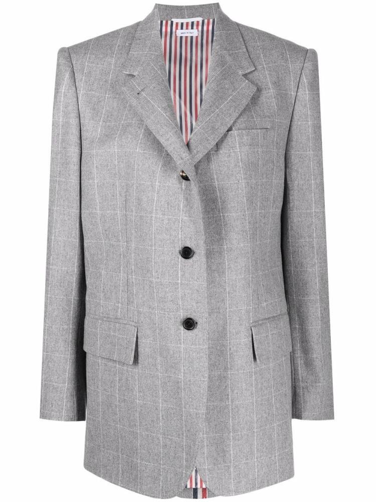 Thom Browne grid single-breasted blazer - Grey Cover