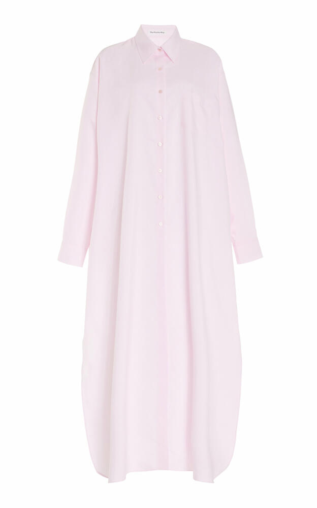 The Frankie Shop - Avery Oversized Cotton-Blend Maxi Shirt Dress - Pink Cover