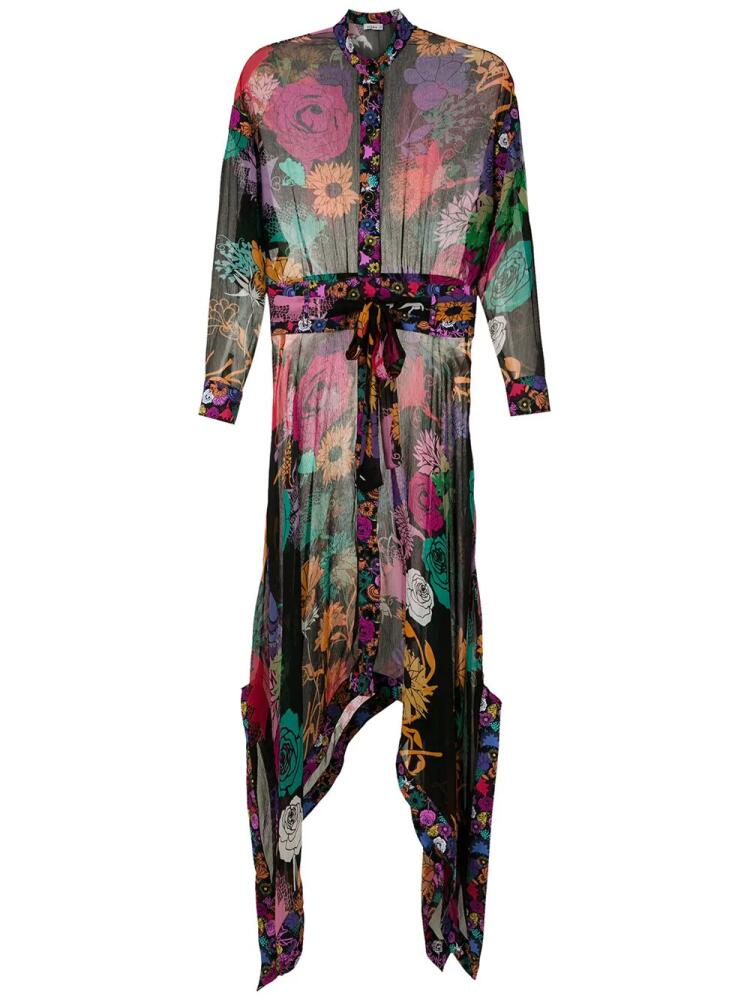 Amir Slama floral print silk long dress - Black Cover