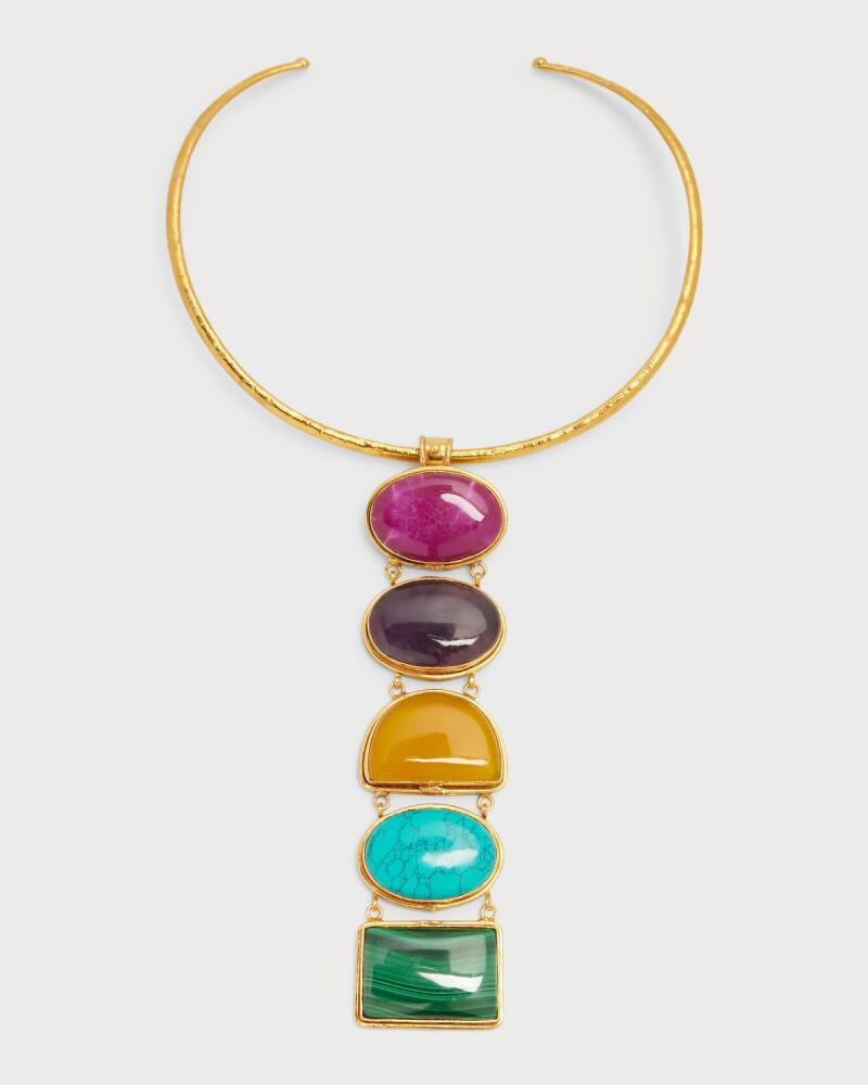 Sylvia Toledano Torque Necklace with Multicolor Stones Cover