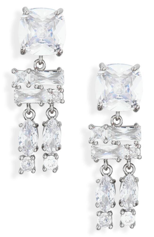 Rabanne Crystal Drop Earrings in Silver /Crystal Cover