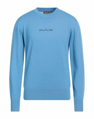 Versace Jeans Couture Man Sweater Light blue Wool Cover