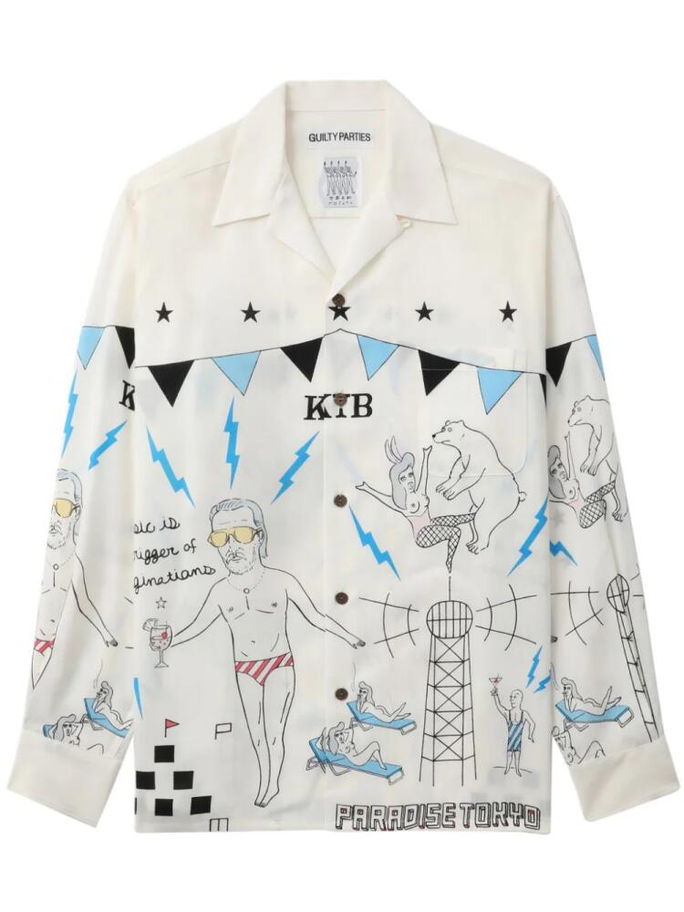 WACKO MARIA graphic-print long-sleeve shirt - White Cover