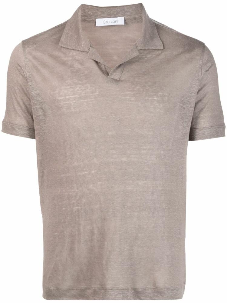 Cruciani lined short-sleeved polo shirt - Brown Cover