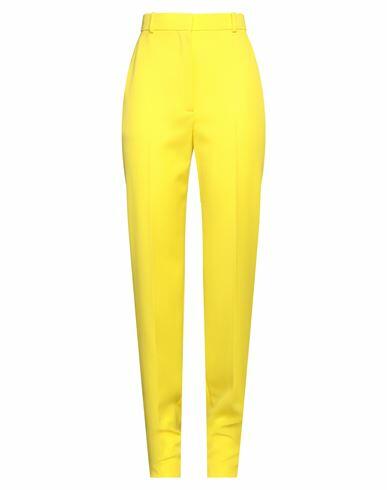 Alexander Mcqueen Woman Pants Yellow Wool Cover