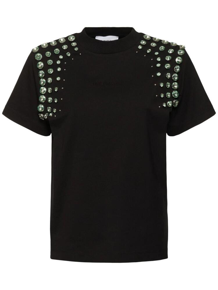 DES PHEMMES Embellished Jersey T-shirt Cover