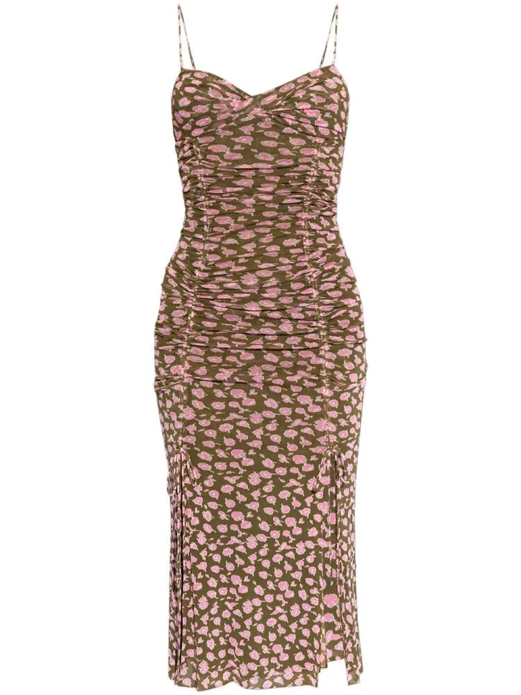 DVF Diane von Furstenberg Lester Tiny Rose-print dress - Green Cover