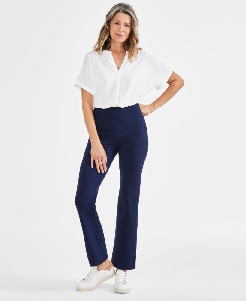 Style & Co Petite High-Rise Bootcut Leggings, Created for Macy's - Industrial Blue Cover