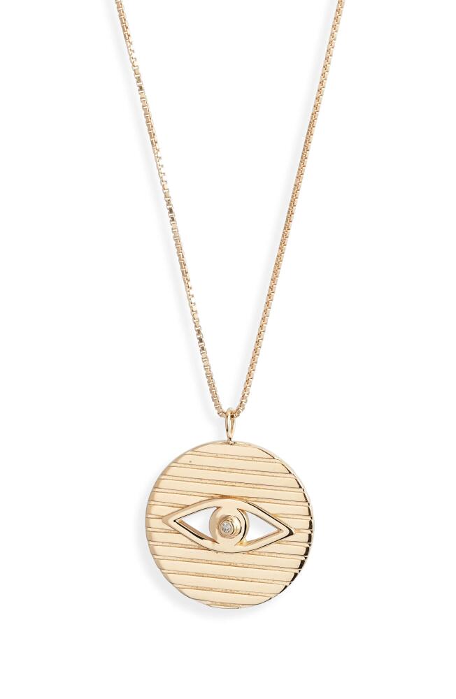 Jennifer Zeuner Stassi Diamond Evil Eye Pendant Necklace in Yellow Gold Cover