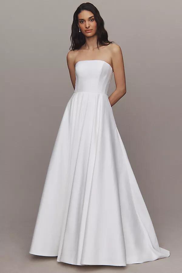 Jenny by Jenny Yoo Brynn Strapless A-Line Taffeta Wedding Gown Cover