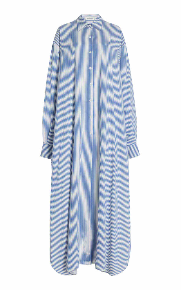 The Frankie Shop - Avery Striped Twill Maxi Shirt Dress - Blue Cover