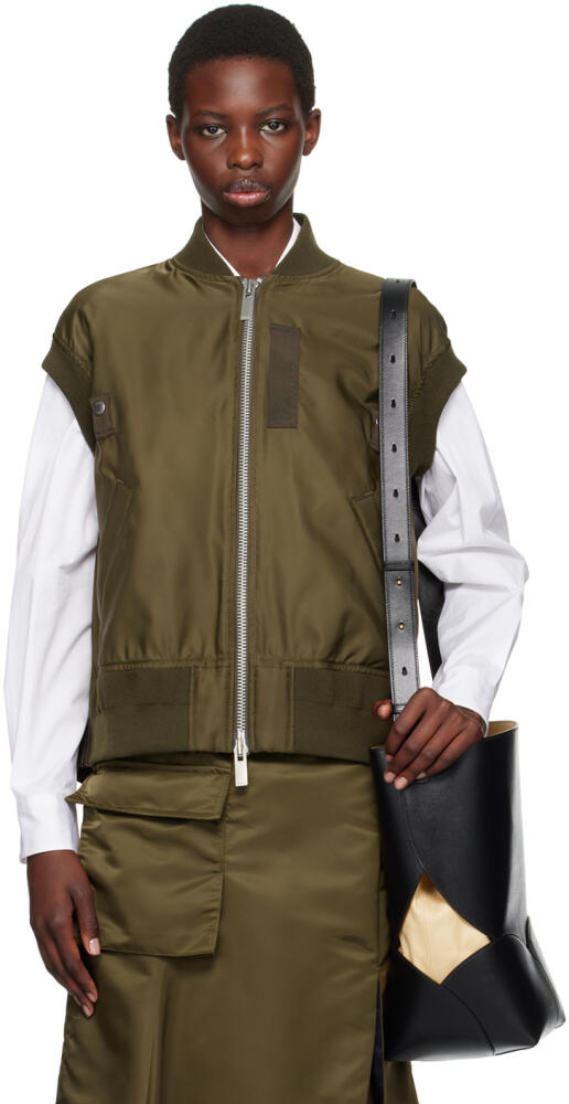 sacai Khaki Twill Vest Cover