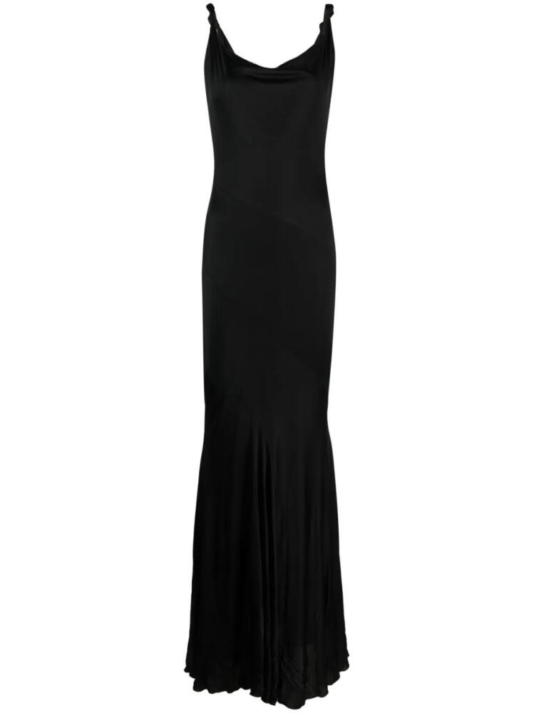 Blumarine knot-detail satin gown - Black Cover