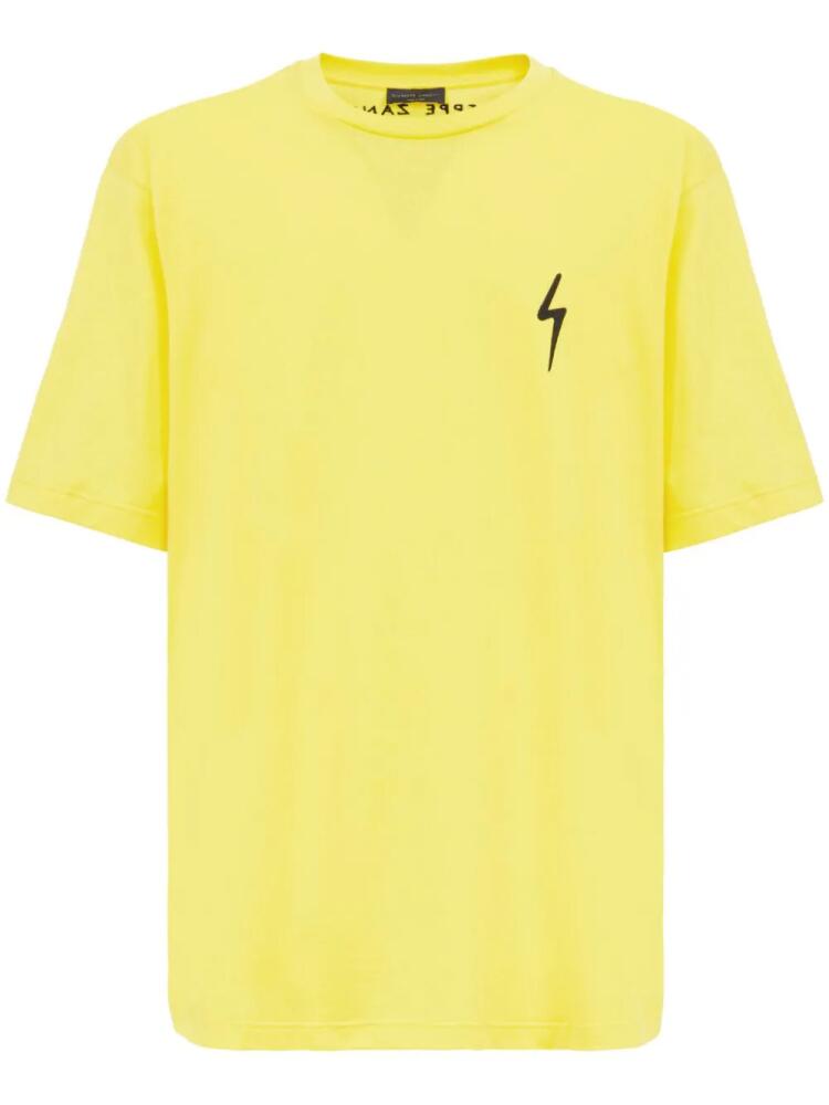 Giuseppe Zanotti Ezrha logo-patch T-shirt - Yellow Cover