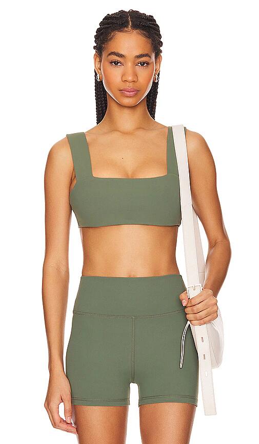 WeWoreWhat Bandeau Sports Bra in Army Cover