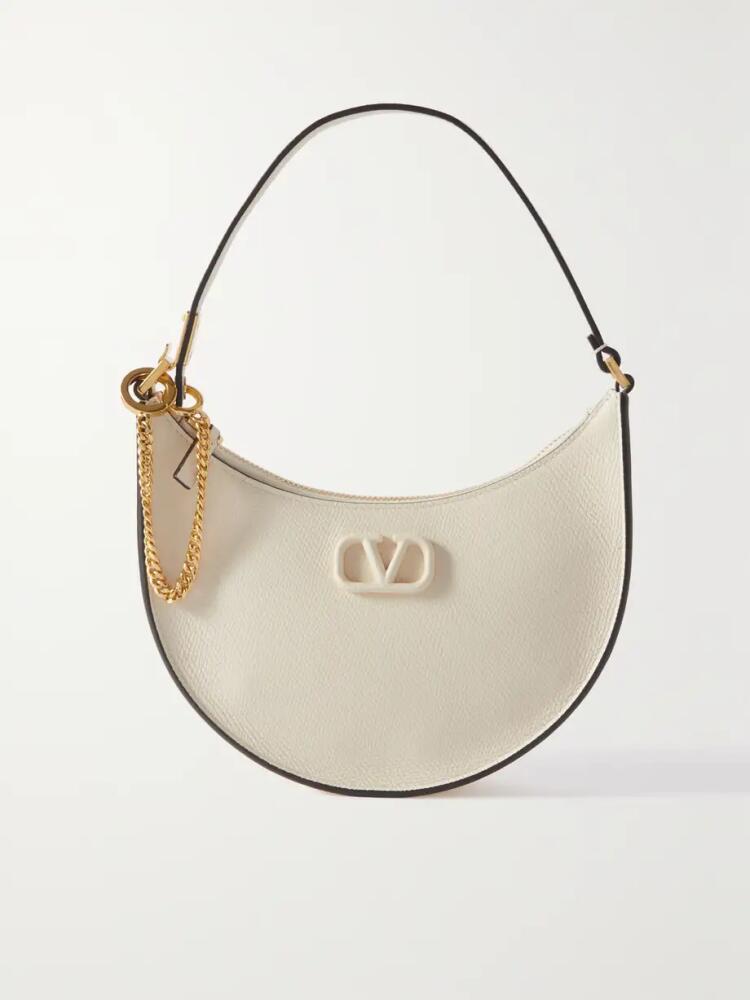 Valentino Garavani - Vlogo Mini Textured-leather Shoulder Bag - Ivory Cover