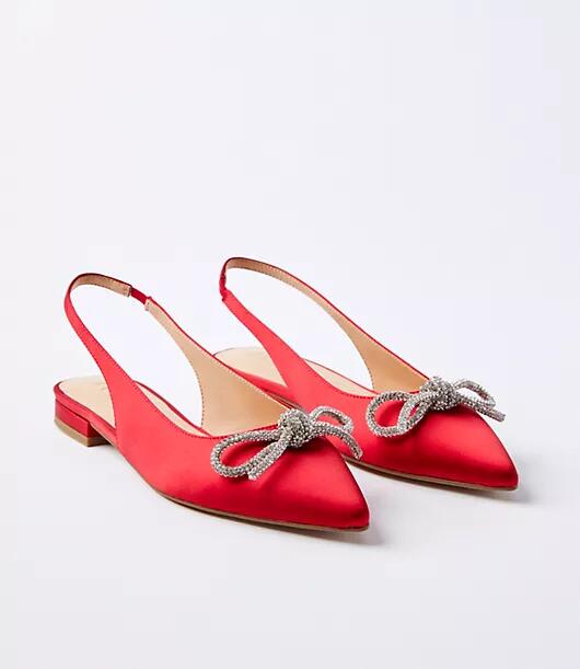 Loft Sparkle Bow Satin Slingback Flats Cover