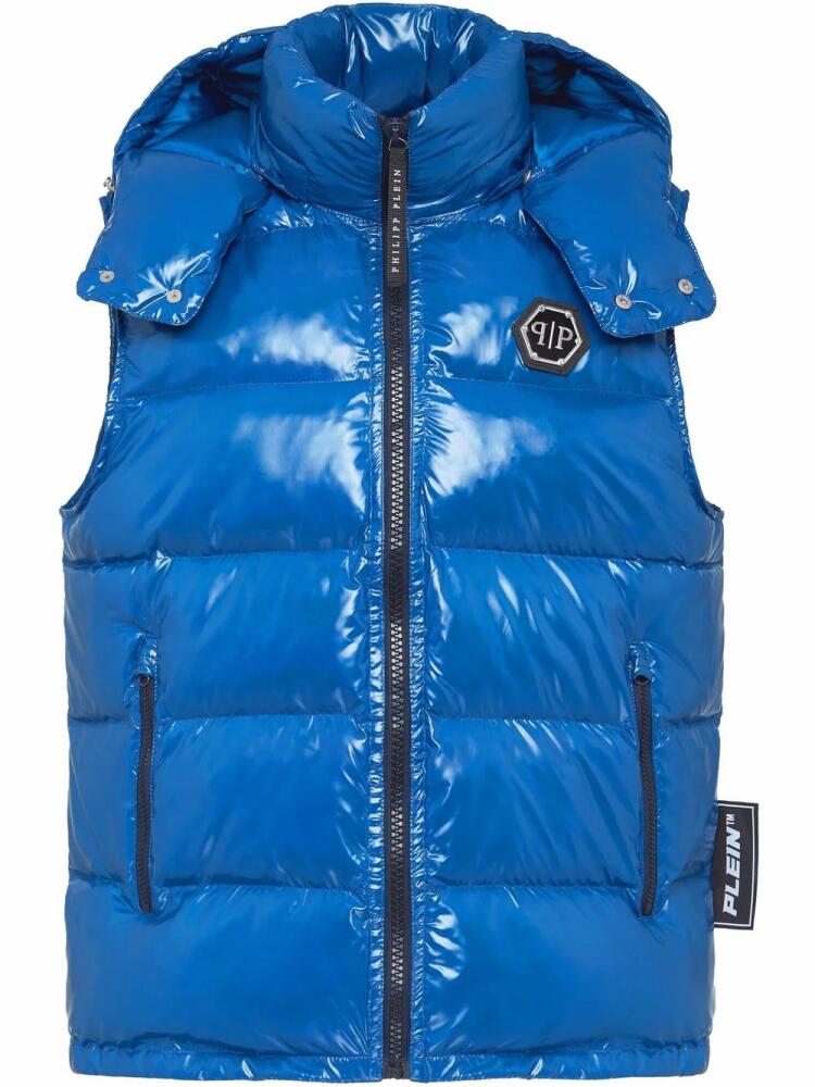 Philipp Plein high-shine padded gilet - Blue Cover