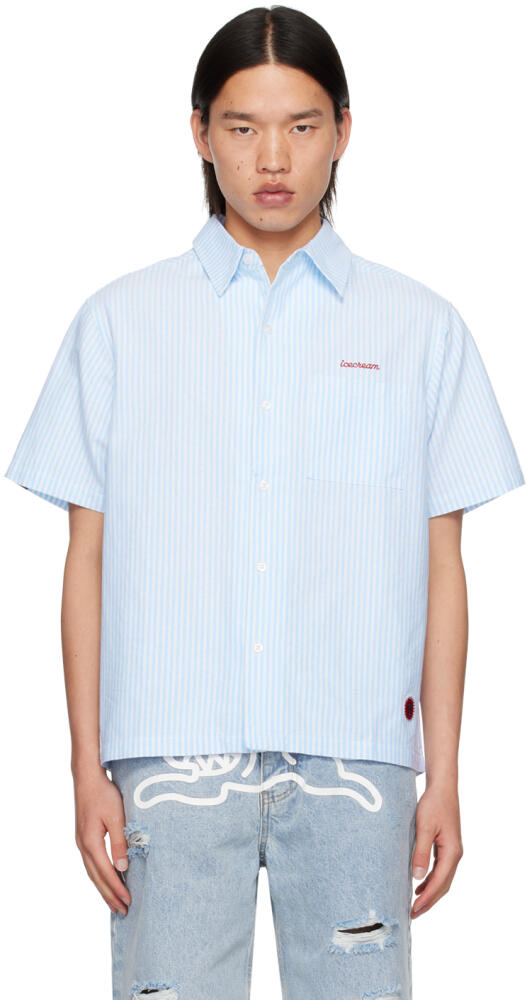 ICECREAM White & Blue Diner Striped Shirt Cover