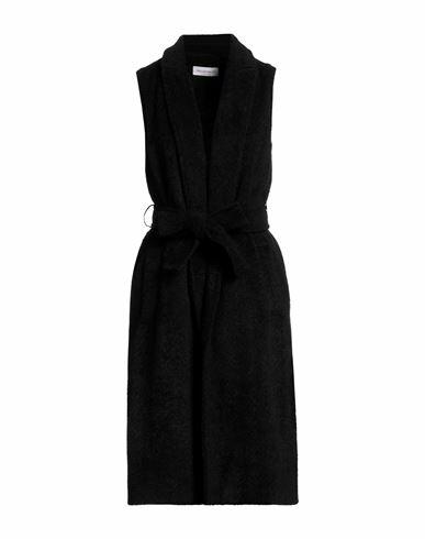 Annamariapaletti Woman Coat Black Polyester, Viscose Cover