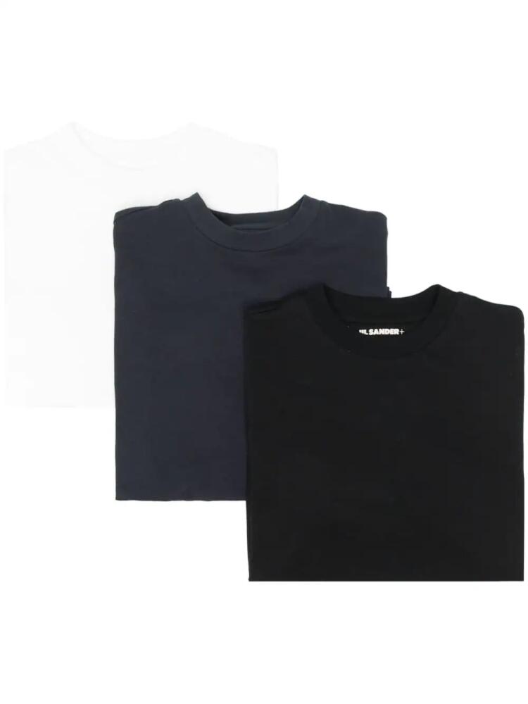 Jil Sander logo-patch cotton T-shirts (pack of three) - Black Cover