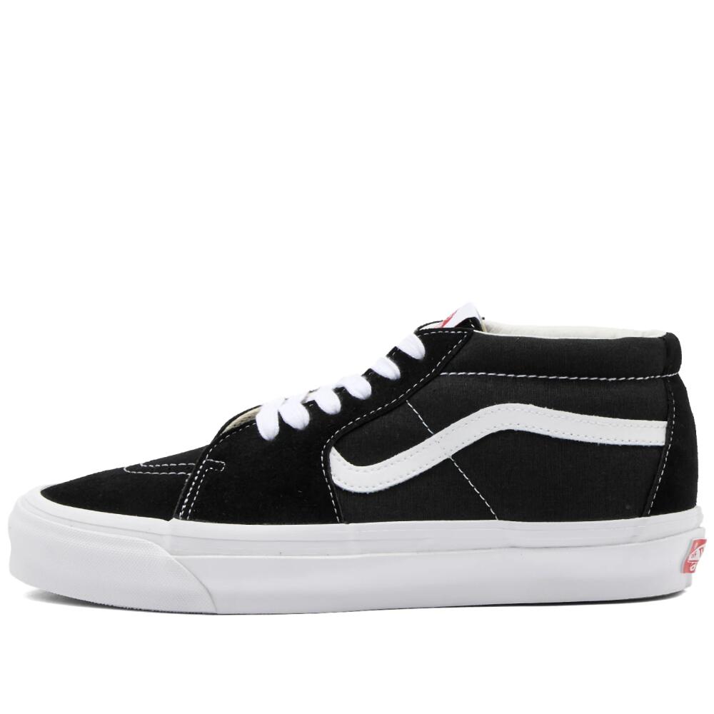 Vans Vault Men's Vans UA OG SK8-Mid LX Sneakers in Suede/Canvas Black/White Cover