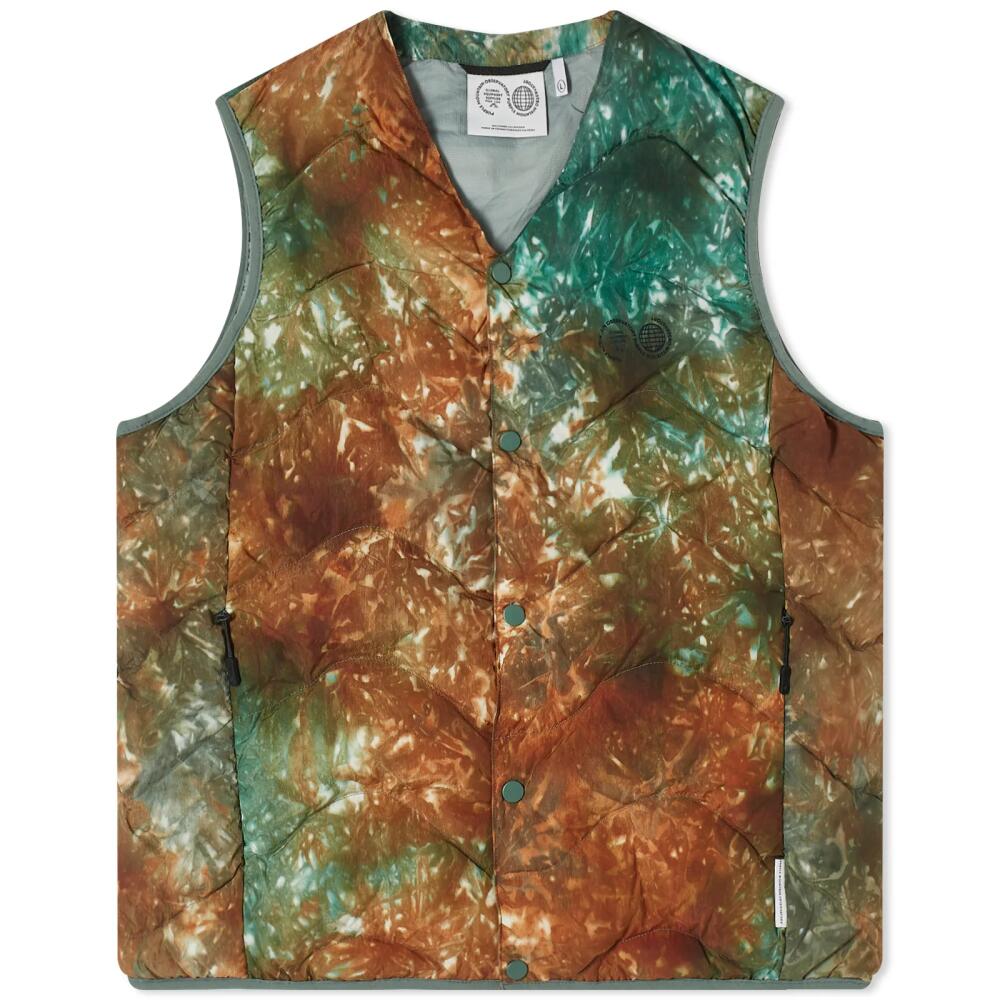 Purple Mountain Observatory Men's Waves Quilted Vest in Peach/Teal Tie Dye Cover