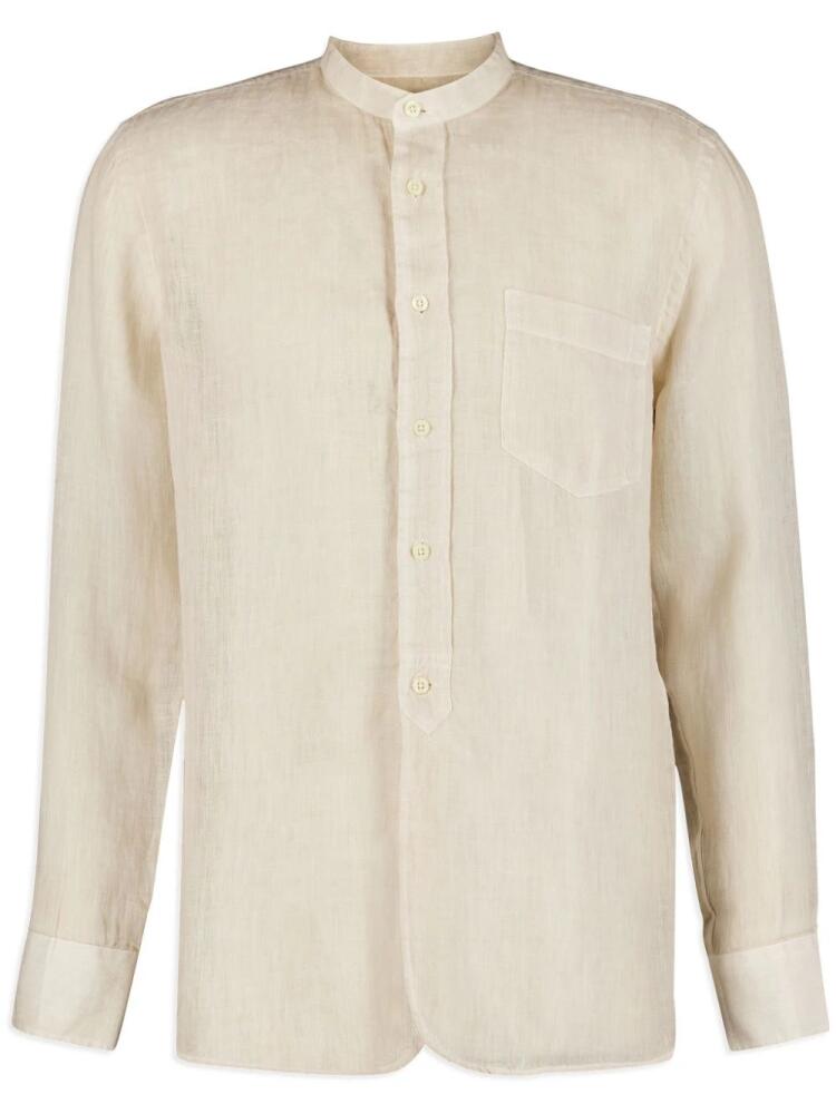 120% Lino collarless linen shirt - Neutrals Cover