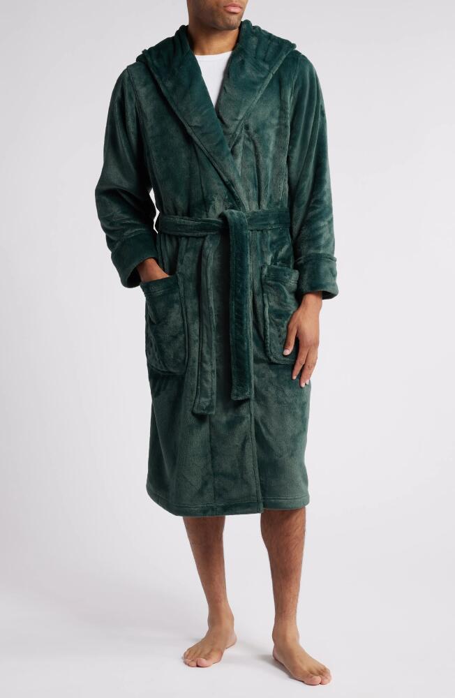 Nordstrom Fleece Hooded Robe in Green Gables Cover