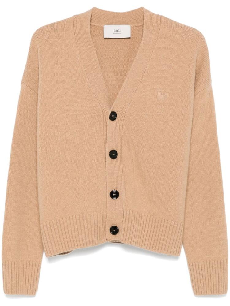 AMI Paris wool-cashmere v-neck cardigan - Neutrals Cover