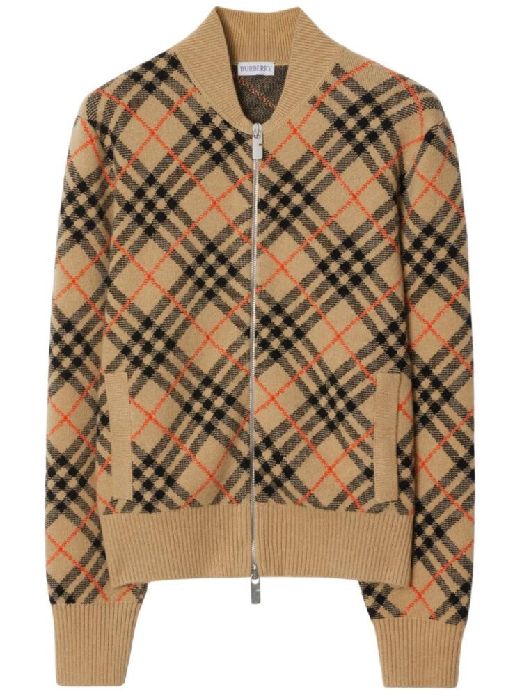 Burberry cashmere checkered cardigan - Neutrals Cover