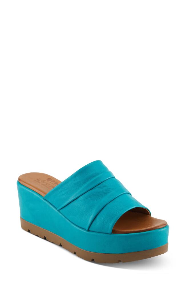 Spring Step Allerton Platform Wedge Slide Sandal in Turquoise Cover