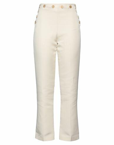 Khaite Woman Pants Beige Viscose, Virgin Wool Cover